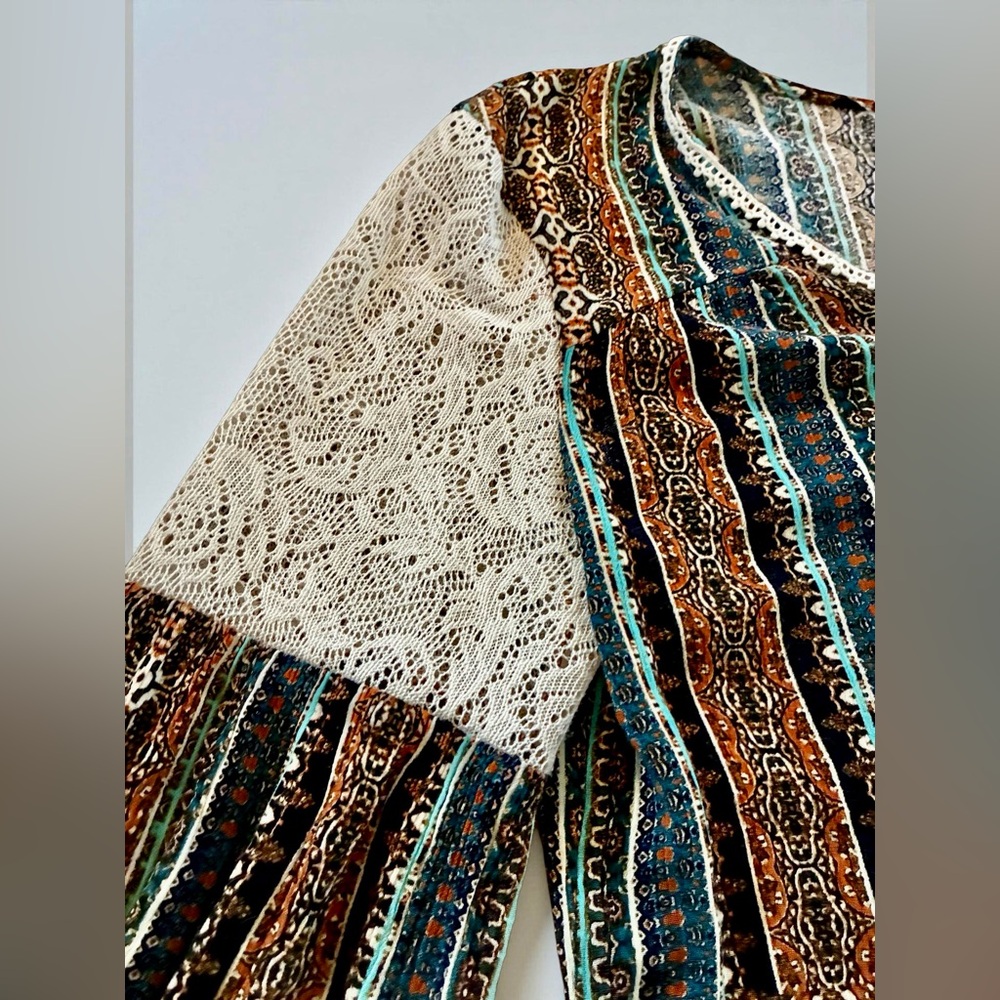 ONE WORLD Multicolor Boho Tunic Top - Picture 2 of 4